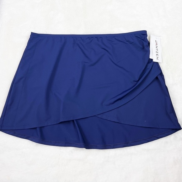 NWT Jantzen Faux Wrap Swim Overskirt in Mare Navy - Picture 2 of 5